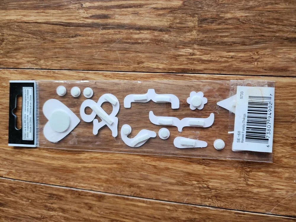 Scrapbook MAMBI Kit Embellishments Stickers Hearts Shapes New Retired #17